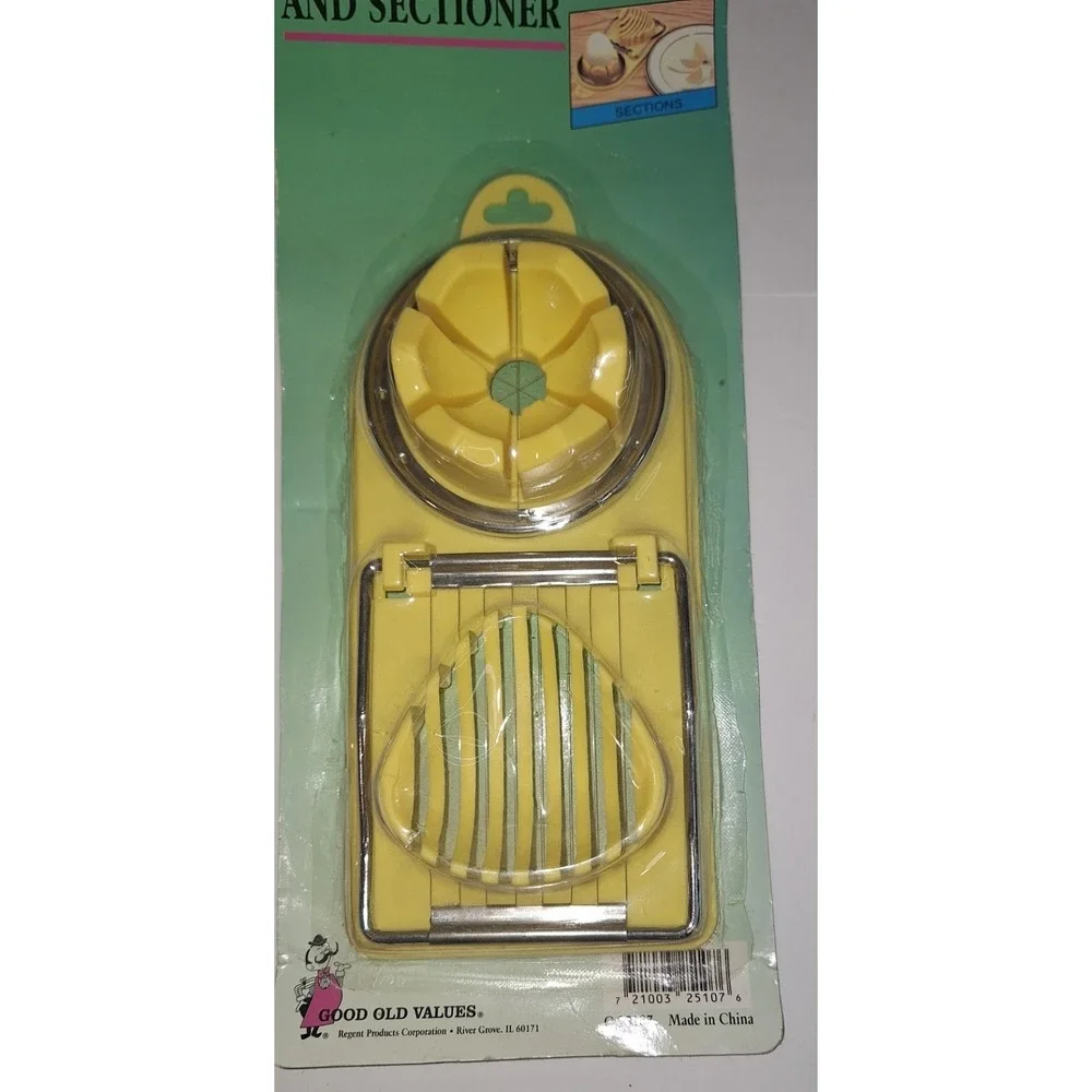 Vintage 3 In 1‎ Egg Slicer Wedges Rosettes In Original Box